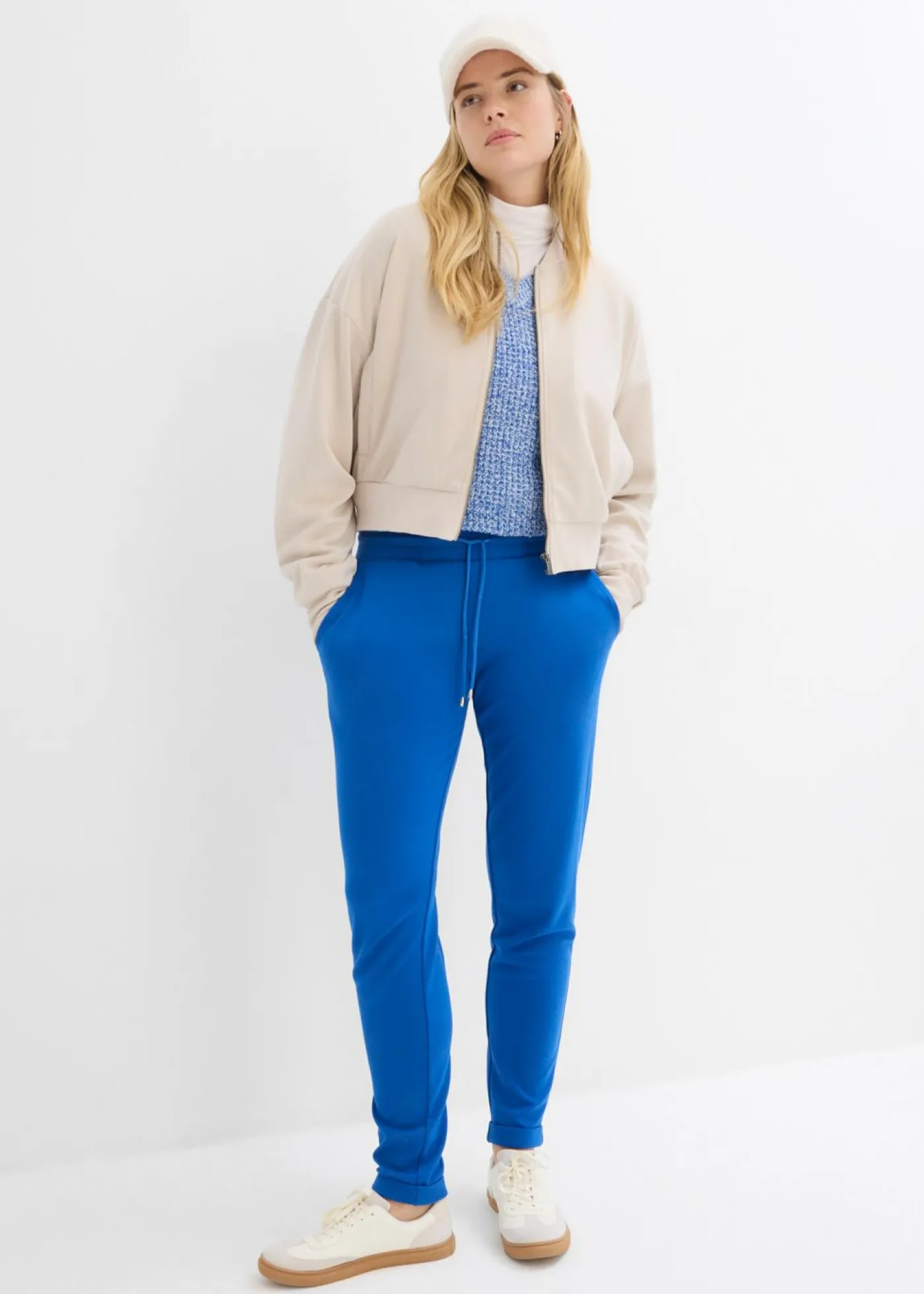 bonprix bonprix Pantalón sin cierre de mezcla de viscosa Azul ártico Outlet