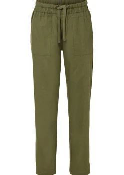 bonprix bonprix Pantalón sin cierre de mezcla de lino ligero Verde oliva Online