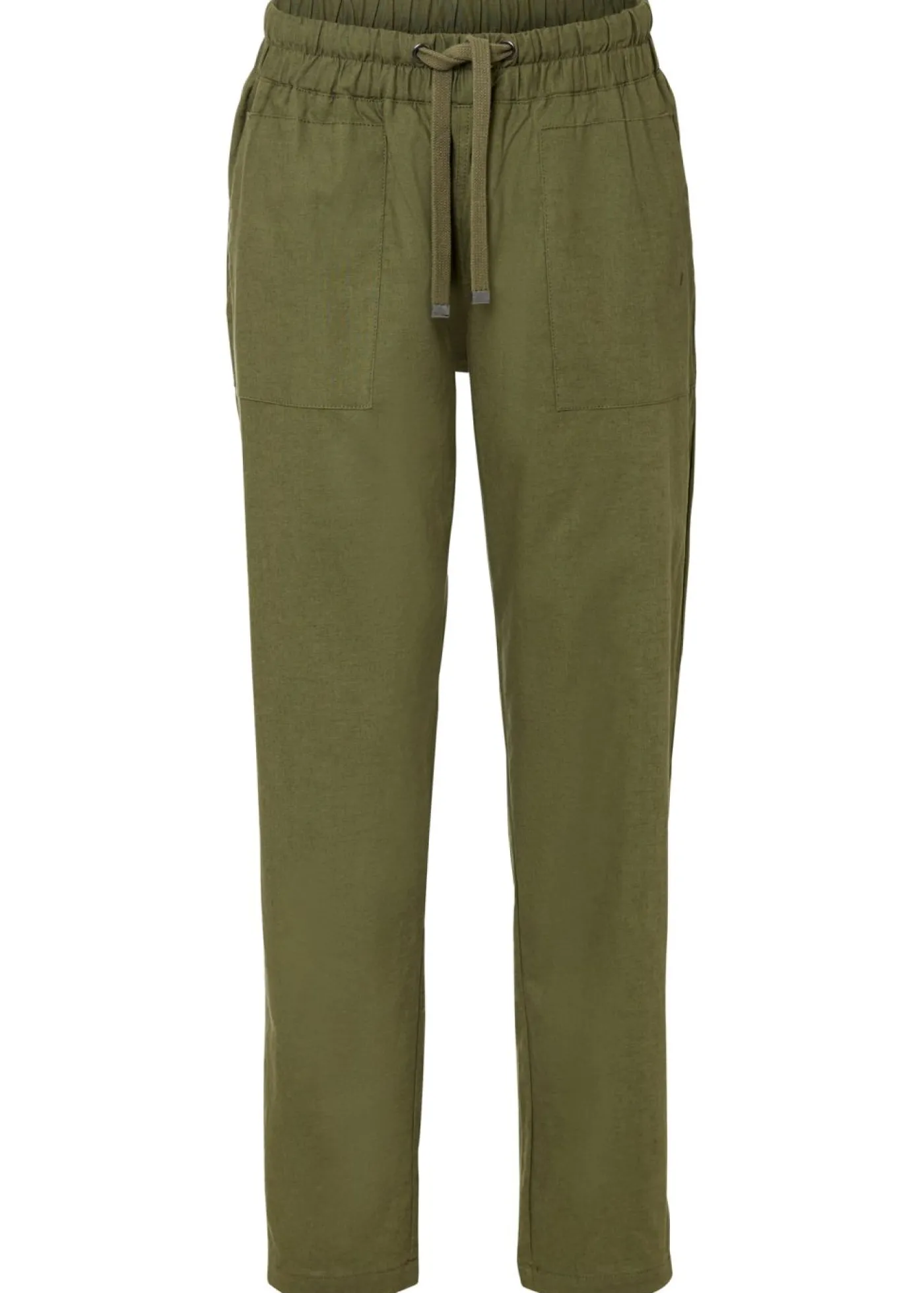 bonprix bonprix Pantalón sin cierre de mezcla de lino ligero Verde oliva Online