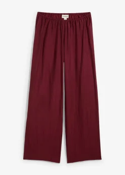 bonprix bonprix Pantalón sin cierre de mezcla de viscosa estructurada rojo avellana Online