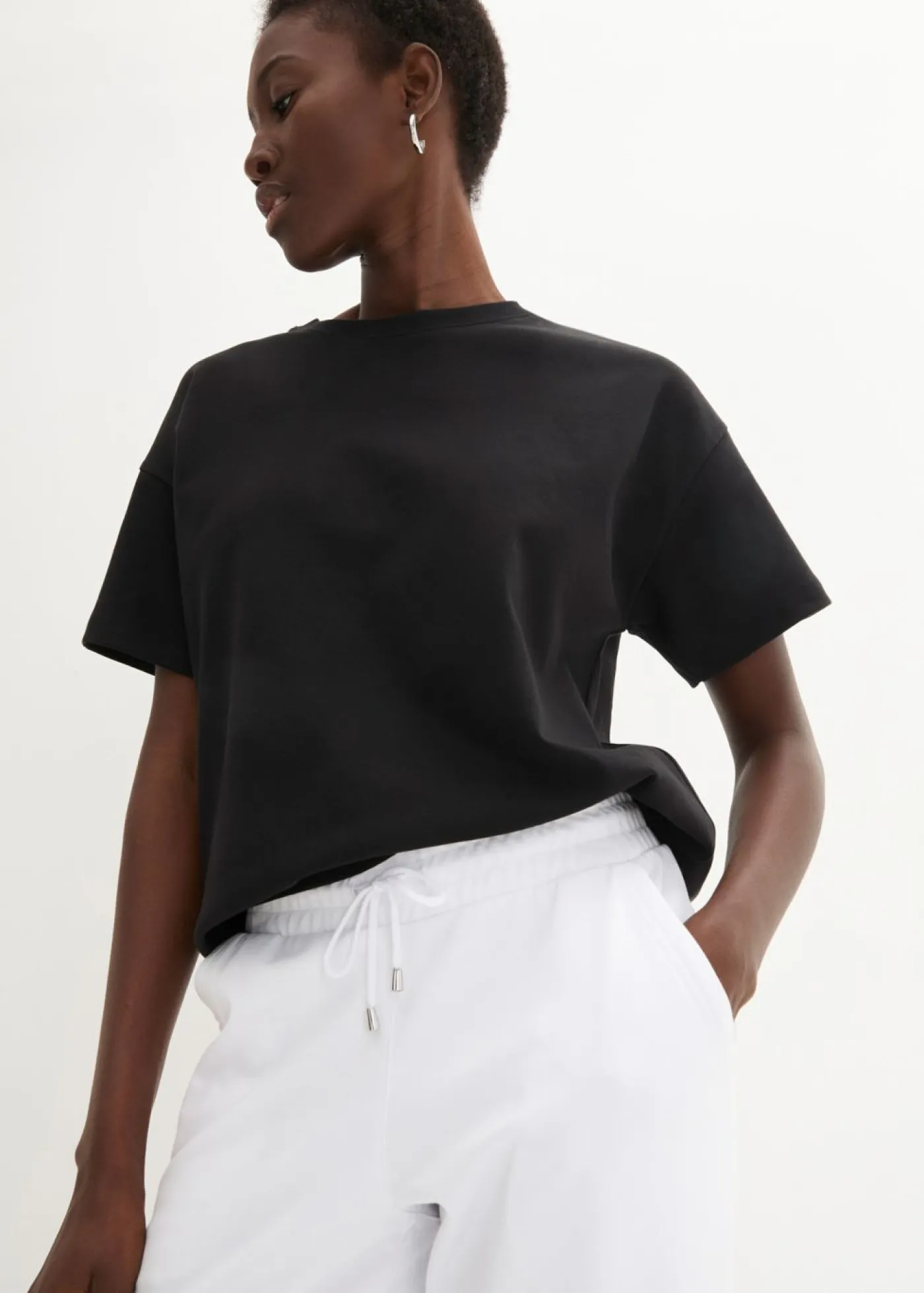 bonprix bonprix Pantalón sin cierre de mezcla de viscosa Blanco Best