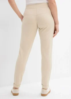 bonprix bonprix Pantalón sin cierre de mezcla de viscosa Arena claro Outlet