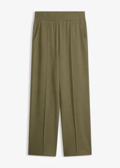 bonprix bonprix Pantalón sin cierre de tejido interlock resistente Verde oliva Clearance