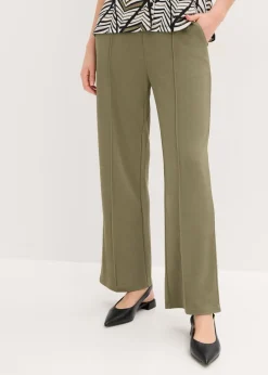 bonprix bonprix Pantalón sin cierre de tejido interlock resistente Verde oliva Clearance