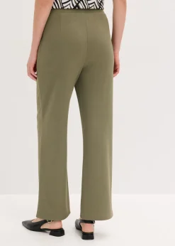 bonprix bonprix Pantalón sin cierre de tejido interlock resistente Verde oliva Clearance
