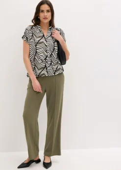 bonprix bonprix Pantalón sin cierre de tejido interlock resistente Verde oliva Clearance