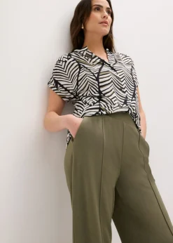 bonprix bonprix Pantalón sin cierre de tejido interlock resistente Verde oliva Clearance