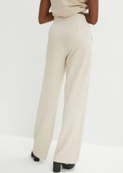 bonprix bonprix Pantalón sin cierre de tejido interlock resistente Arena claro Sale