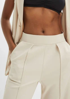 bonprix bonprix Pantalón sin cierre de tejido interlock resistente Arena claro Sale