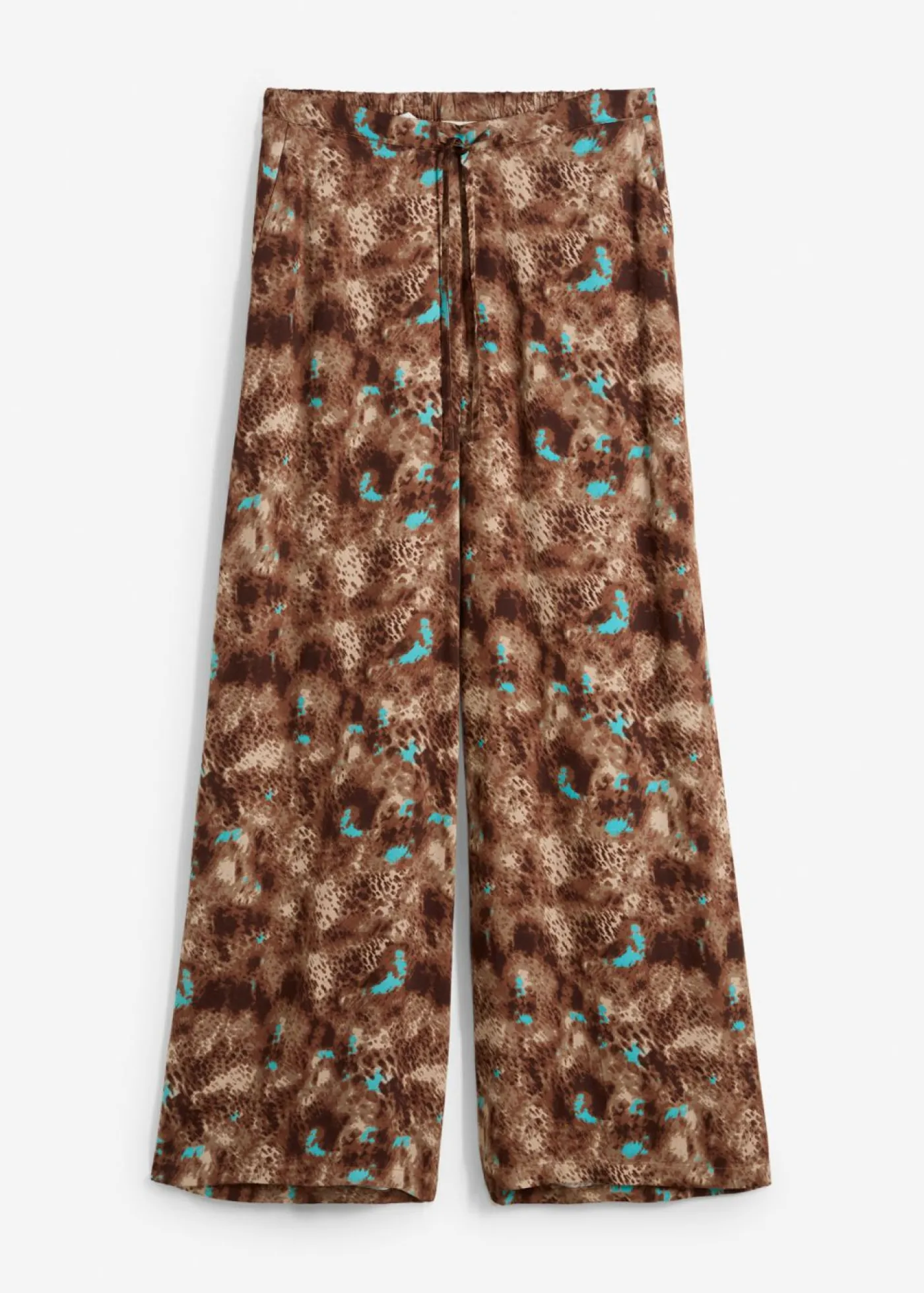 bonprix bonprix Pantalón sin cierre de viscosa fluida Marrón oscuro Discount