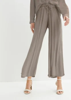 bonprix bonprix Pantalón sin cierre de viscosa Marrón grisáceo