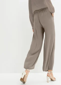 bonprix bonprix Pantalón sin cierre de viscosa Marrón grisáceo