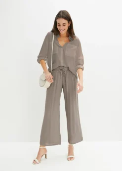 bonprix bonprix Pantalón sin cierre de viscosa Marrón grisáceo