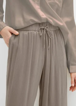 bonprix bonprix Pantalón sin cierre de viscosa Marrón grisáceo