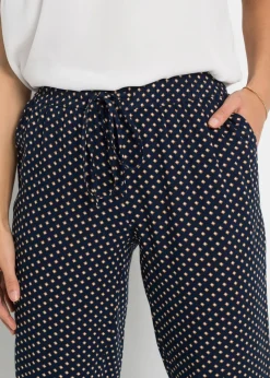 bonprix bonprix Pantalón sin cierre de viscosa pura Azul marino con estampado gráfico Best