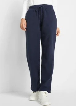 bonprix bonprix Pantalón sin cierre en tejido polar Azul marino