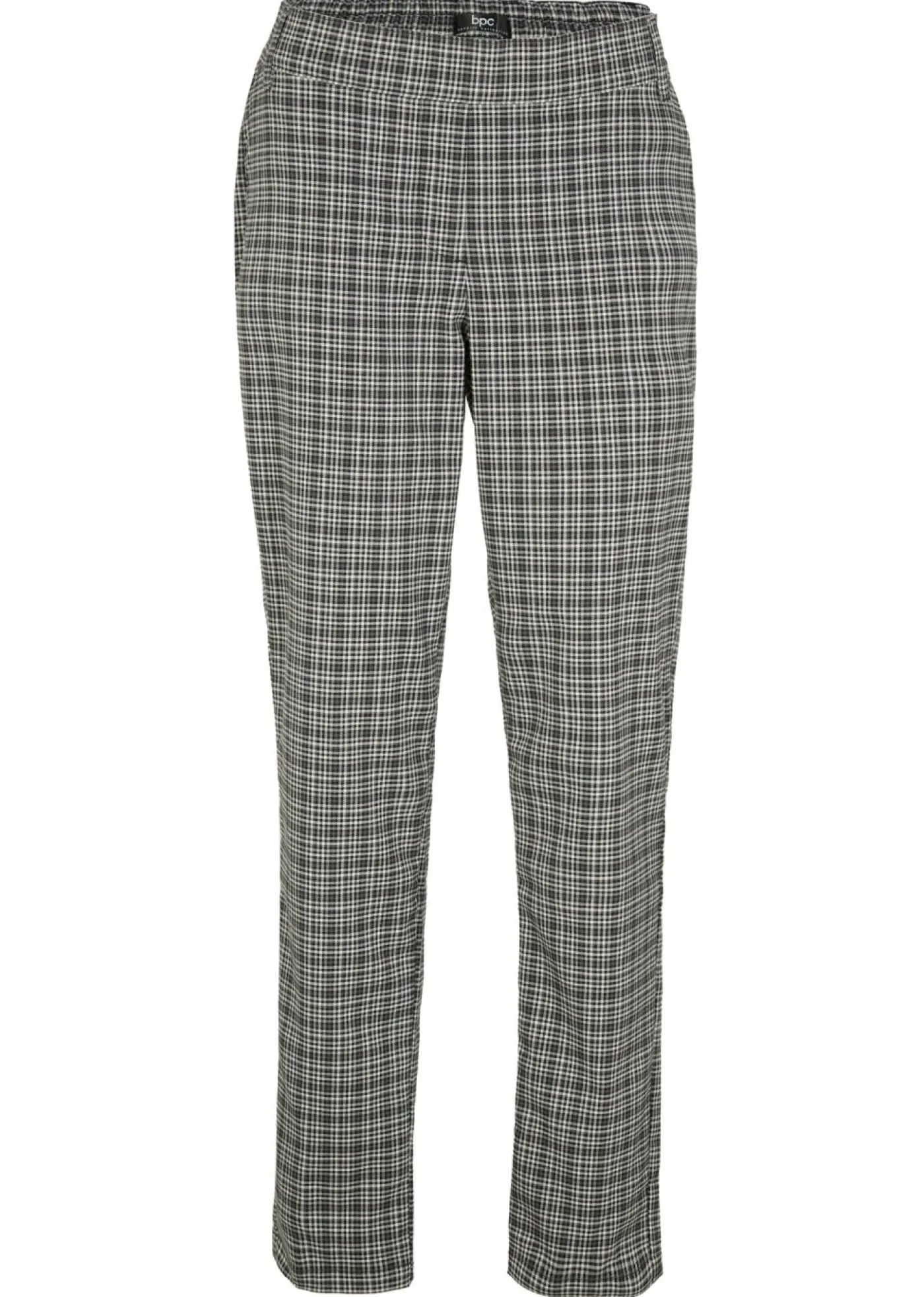 bonprix bonprix Pantalón sin cordones con estampado de cuadros negro a cuadros Discount