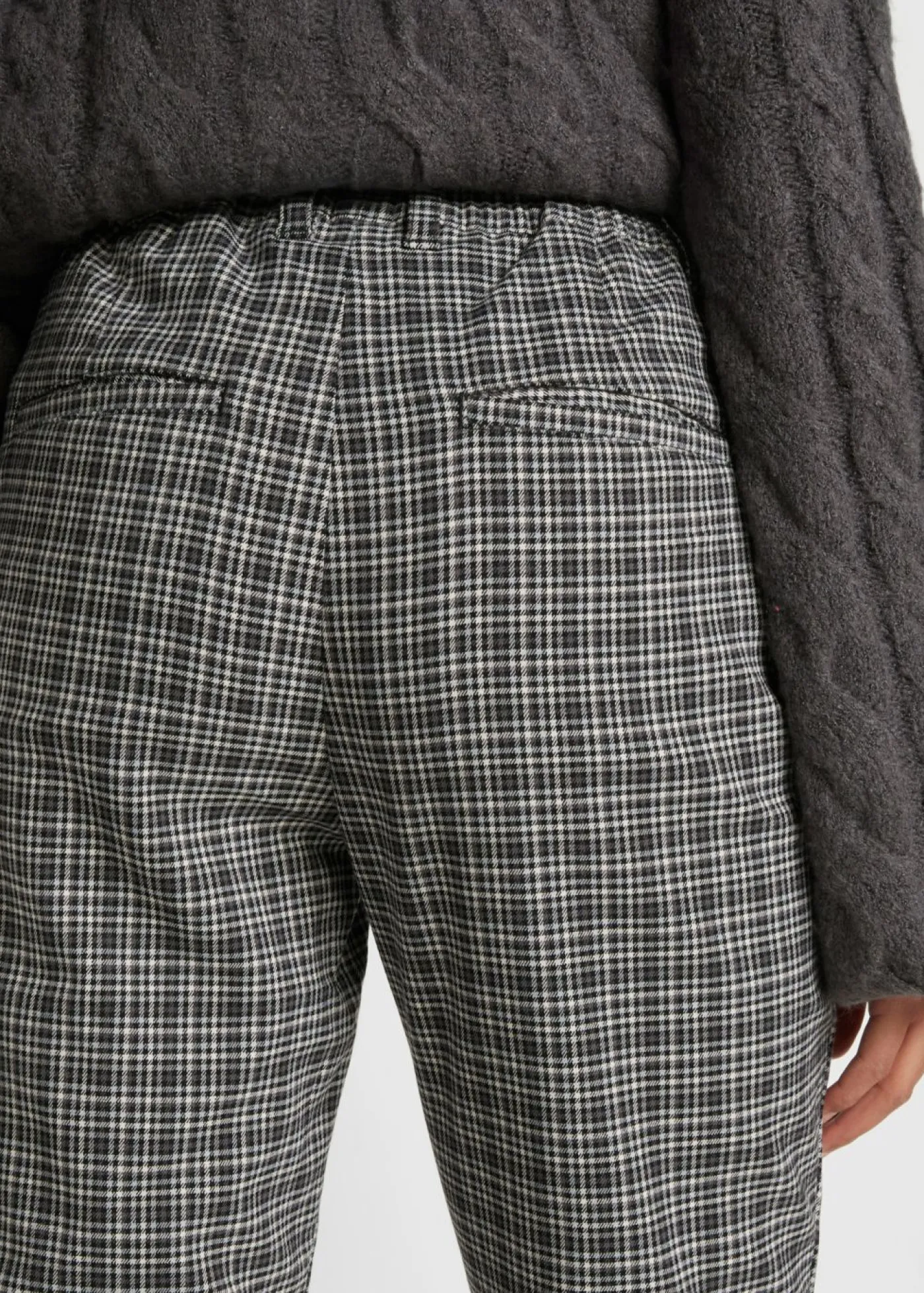 bonprix bonprix Pantalón sin cordones con estampado de cuadros negro a cuadros Discount