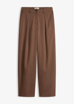bonprix bonprix Pantalón tipo barrel con pinzas marrón Discount