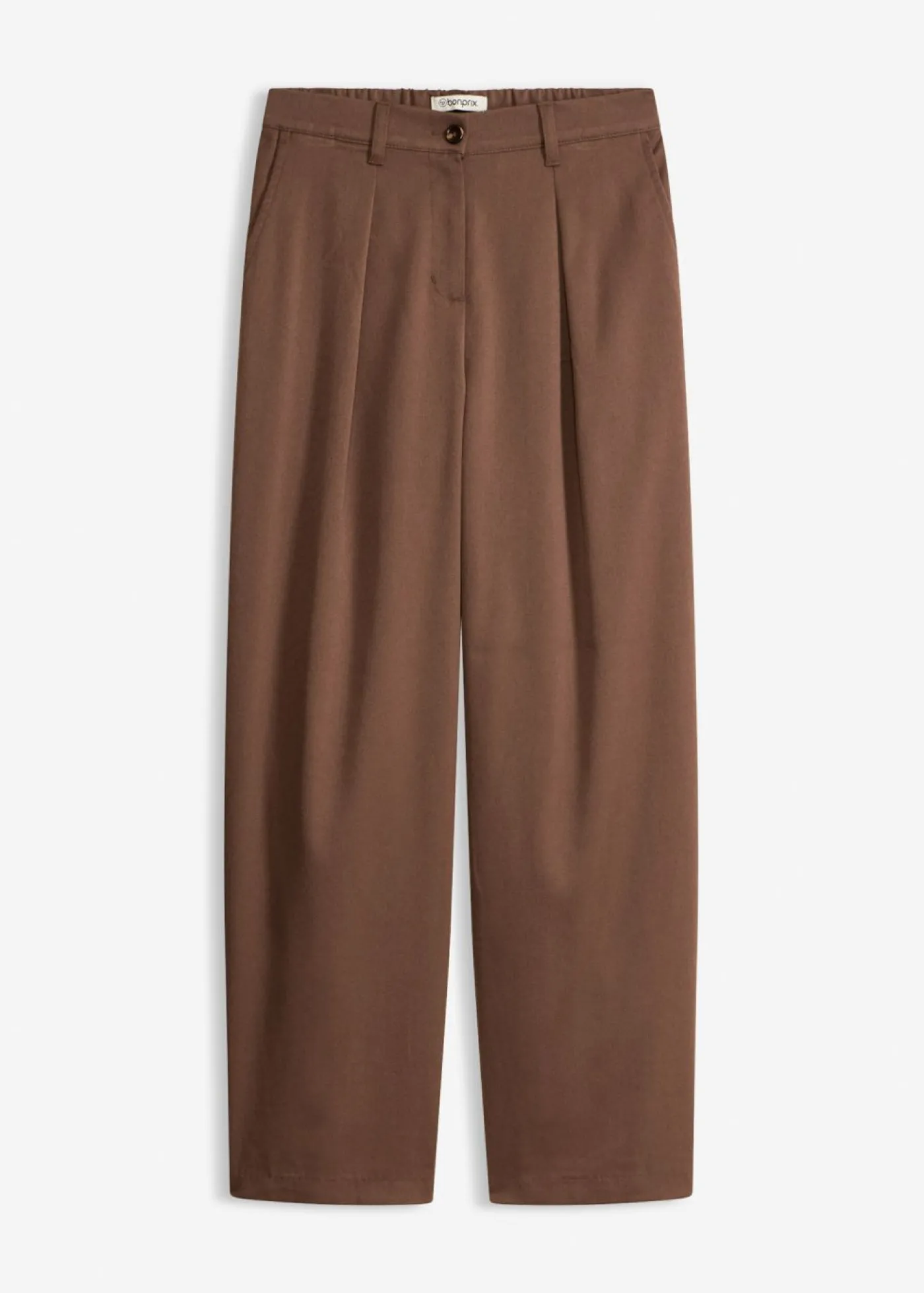 bonprix bonprix Pantalón tipo barrel con pinzas marrón Discount