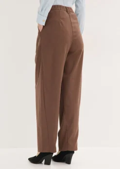 bonprix bonprix Pantalón tipo barrel con pinzas marrón Discount
