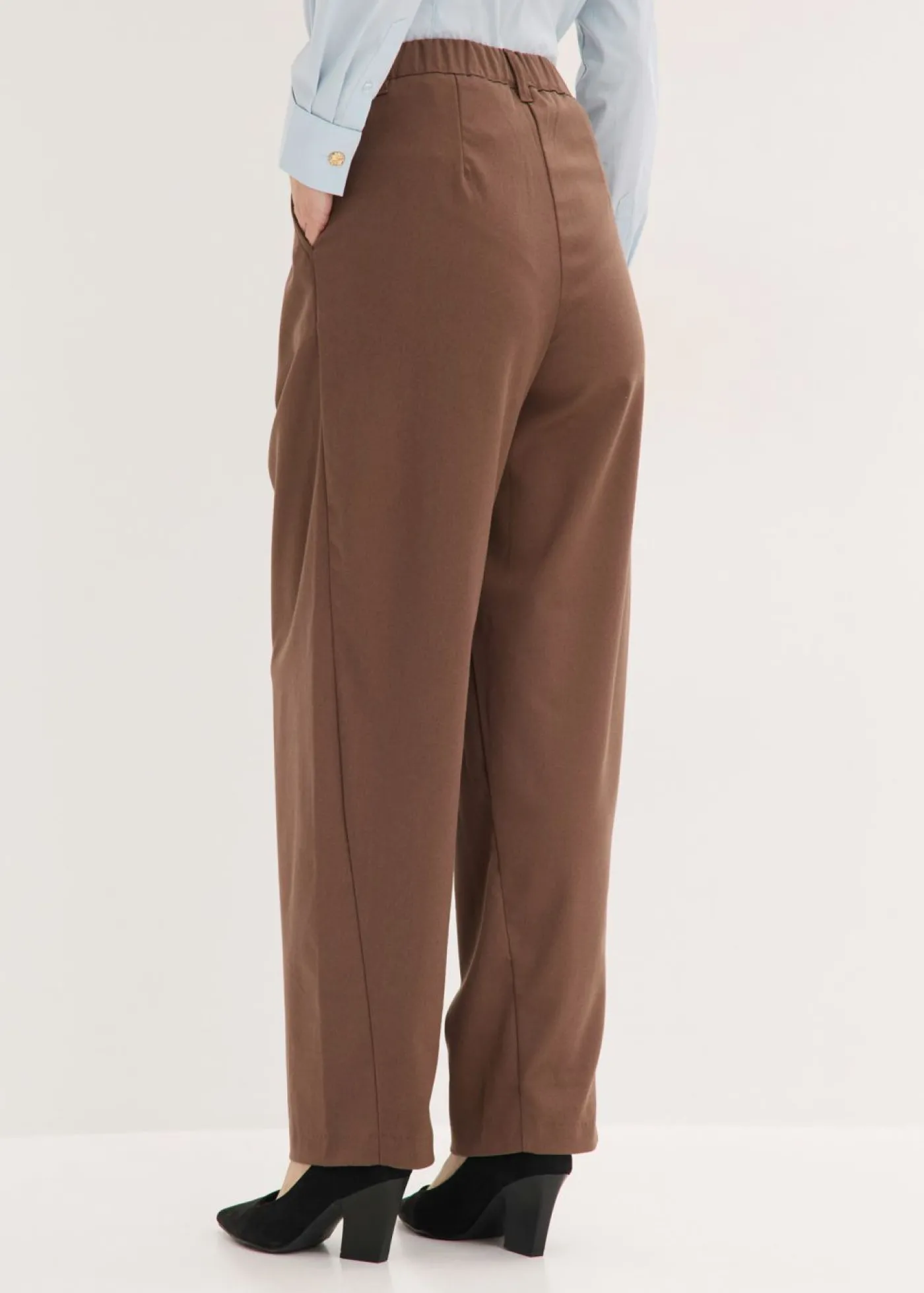 bonprix bonprix Pantalón tipo barrel con pinzas marrón Discount