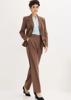 bonprix bonprix Pantalón tipo barrel con pinzas marrón Discount