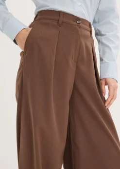 bonprix bonprix Pantalón tipo barrel con pinzas marrón Discount