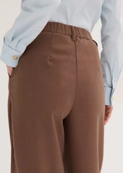 bonprix bonprix Pantalón tipo barrel con pinzas marrón Discount