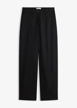 bonprix bonprix Pantalón tipo barrel con pinzas Negro Clearance