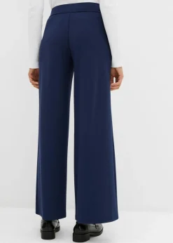 bonprix bonprix Pantalón tipo bootcut de mezcla de viscosa ligeramente brillante Azul marino Clearance