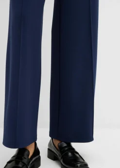 bonprix bonprix Pantalón tipo bootcut de mezcla de viscosa ligeramente brillante Azul marino Clearance
