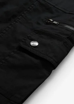 bonprix bonprix Pantalón tipo cargo de algodón, mid waist Negro Clearance