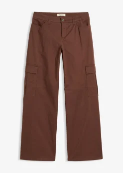 bonprix bonprix Pantalón tipo cargo de mezcla de algodón elástico marrón Hot