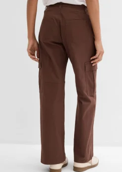 bonprix bonprix Pantalón tipo cargo de mezcla de algodón elástico marrón Hot