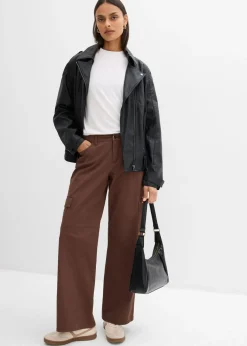 bonprix bonprix Pantalón tipo cargo de mezcla de algodón elástico marrón Hot