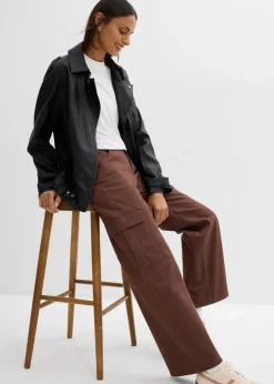 bonprix bonprix Pantalón tipo cargo de mezcla de algodón elástico marrón Hot