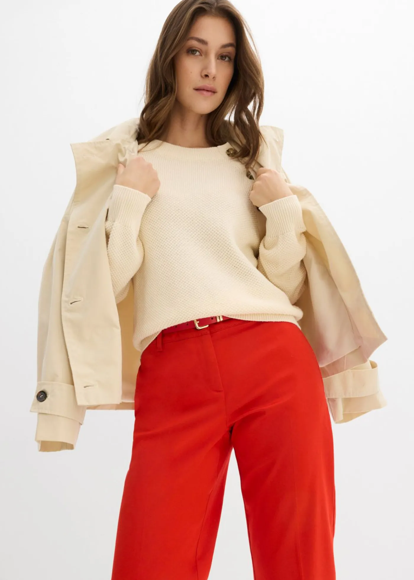 bonprix bonprix Pantalón tipo chino fresa Online