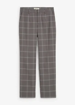 bonprix bonprix Pantalón tipo chino de cuadros gris ahumado a cuadros Online
