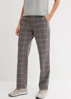 bonprix bonprix Pantalón tipo chino de cuadros gris ahumado a cuadros Online