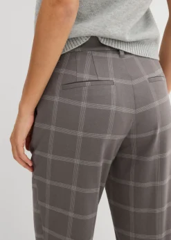 bonprix bonprix Pantalón tipo chino de cuadros gris ahumado a cuadros Online