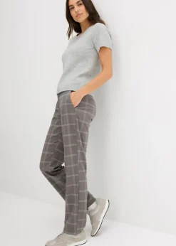 bonprix bonprix Pantalón tipo chino de cuadros gris ahumado a cuadros Online