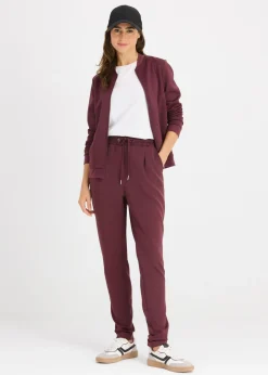 bonprix bonprix Pantalón tipo chino de neopreno rojo burdeos Hot