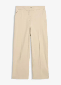 bonprix bonprix Pantalón tipo chino de sarga de algodón Arena claro Clearance