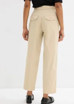 bonprix bonprix Pantalón tipo chino de sarga de algodón Arena claro Clearance