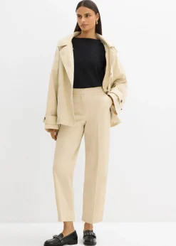 bonprix bonprix Pantalón tipo chino de sarga de algodón Arena claro Clearance