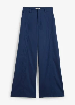 bonprix bonprix Pantalón tipo Marlene de mezcla de viscosa con cintura alta Azul almirante Best