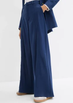 bonprix bonprix Pantalón tipo Marlene de mezcla de viscosa con cintura alta Azul almirante Best