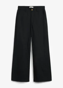 bonprix bonprix Pantalón tobillero de algodón puro Negro Sale