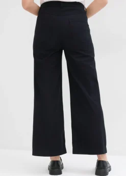 bonprix bonprix Pantalón tobillero de algodón puro Negro Sale